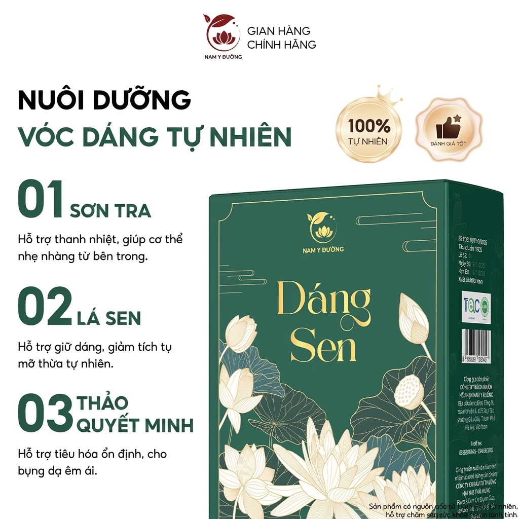 Trà Dáng Sen Túi Lọc Nam Y Đường - Thành Phần Thảo Mộc Tự Nhiên, Hương Vị Thanh Tao