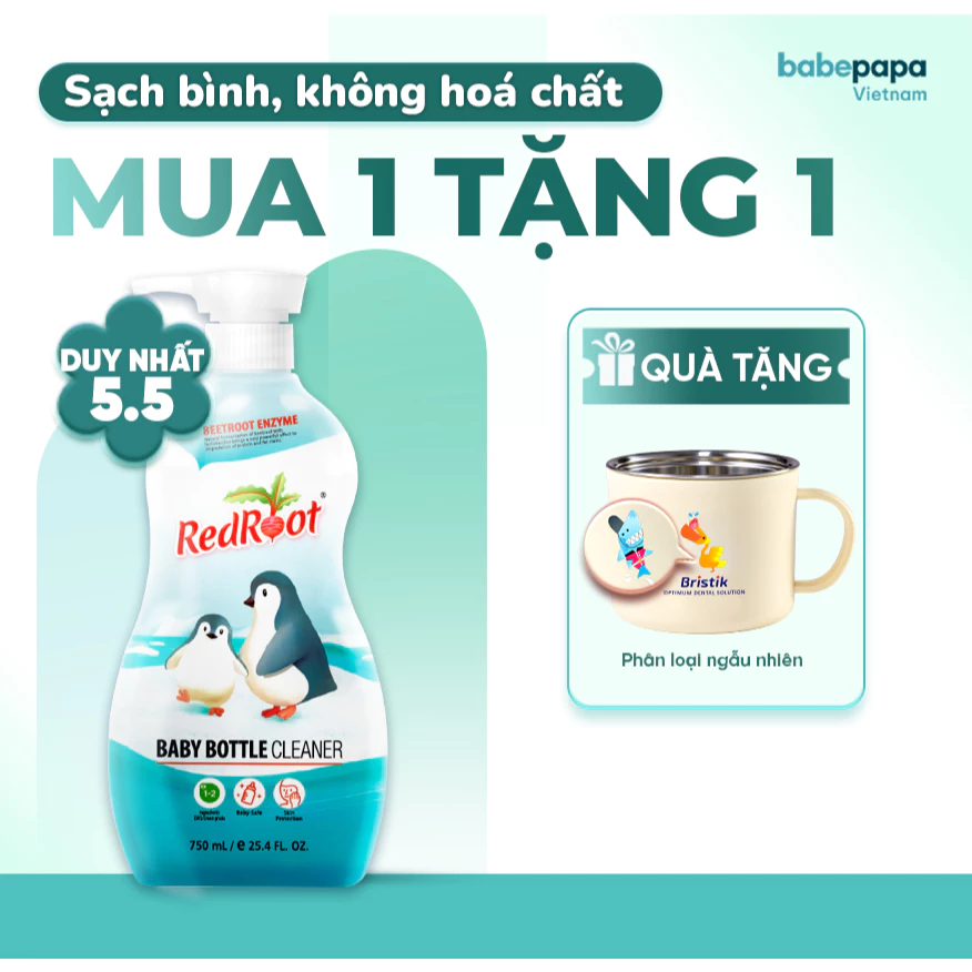 Nước Rửa Bình Sữa Cho Bé Redroot Hàn Quốc Nước Rửa Bình Hữu Cơ Kháng Khuẩn An Toàn 750ml