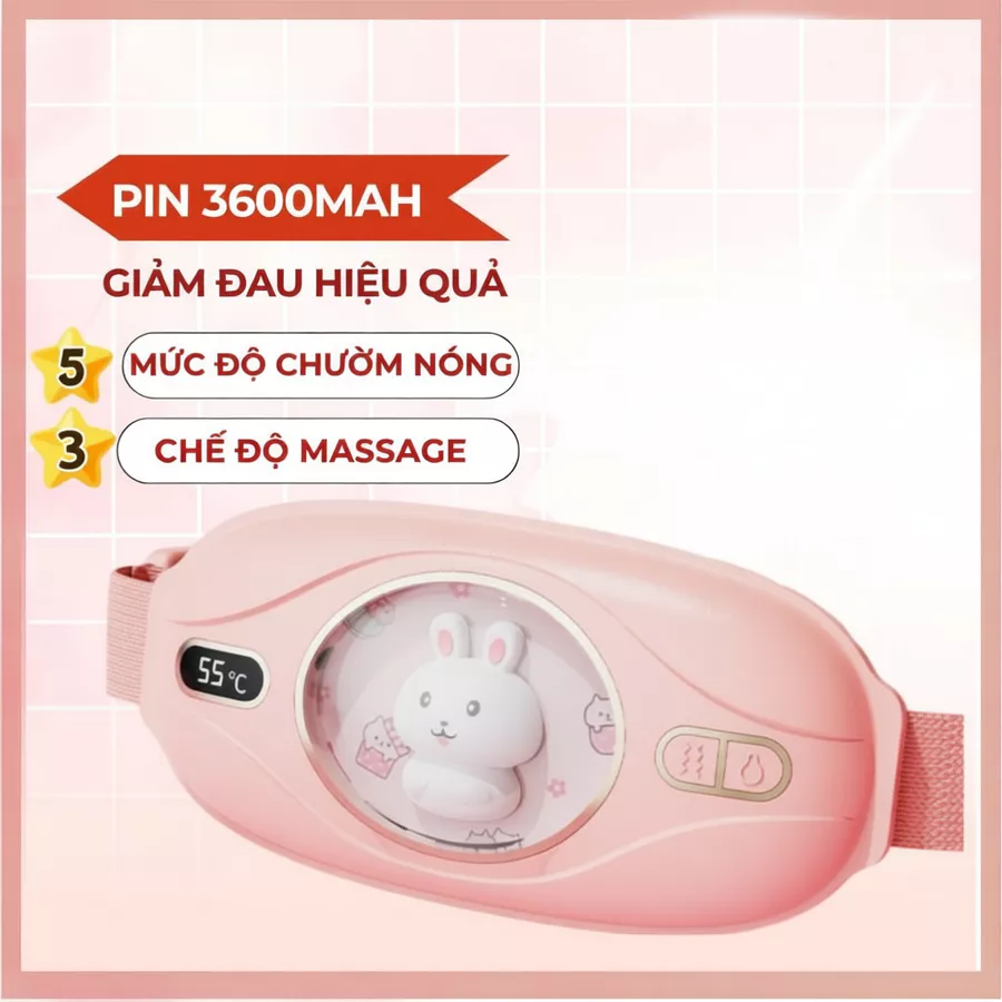 Máy massage chườm ấm giảm đau bụng kinh nguyệt, làm ấm bụng tử cung cho phụ nữ quà tặng bạn nữ( Bảo hành 12 tháng)