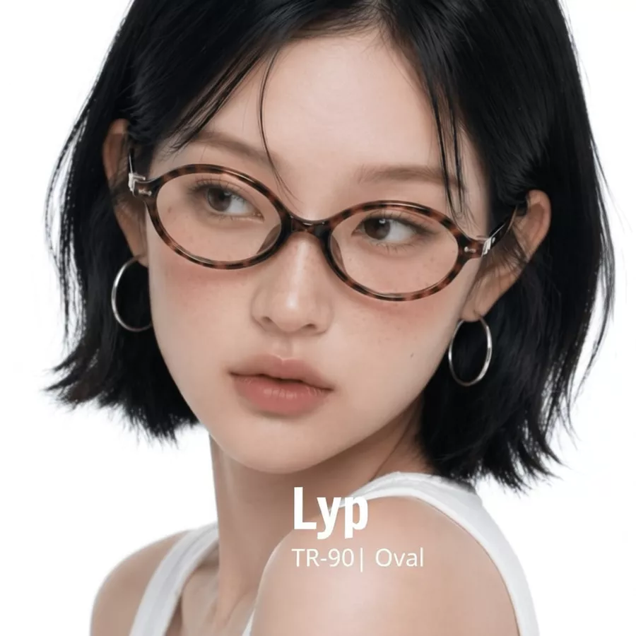 Gọng kính oval tròn Ly Phạm cao cấp [Hỗ trợ lắp cận] thời trang y2k cá tính da beo giả cận nữ Tiệm Tính Hinhy [Ly PhamA]